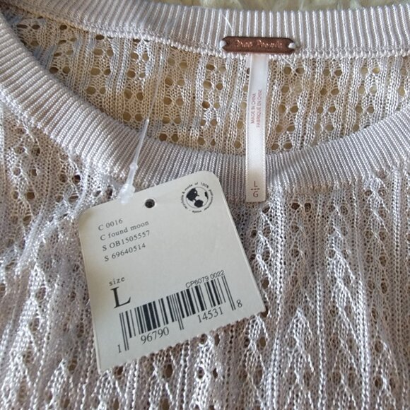 NWT Free People H2o crew pullover- color:found moon - size L - Picture 4 of 8